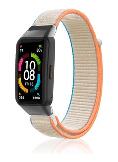 Generic Nylon Band for Honor Band 6/Huawei Band 6 Pro/Huawei Band 6,Nylon Watch Strap Sport Wristband Soft Replacement Watch Strap Adjusable Wrist for Women Men (Milk White)  - Image 1
