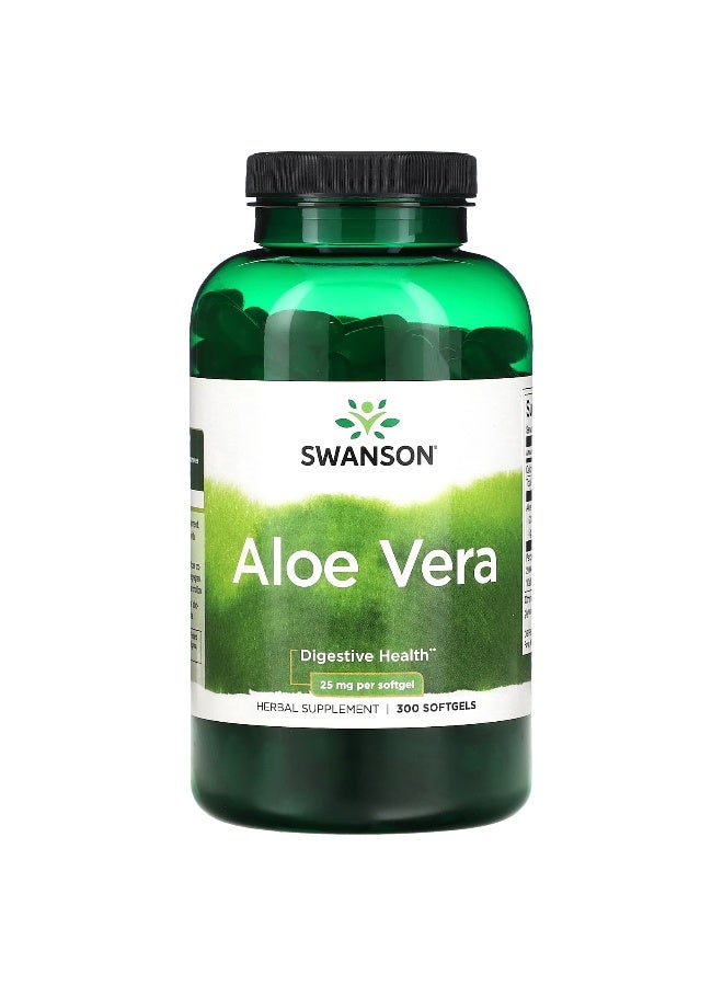 Swanson, Aloe Vera, 25 mg, 300 Softgels - Image 1