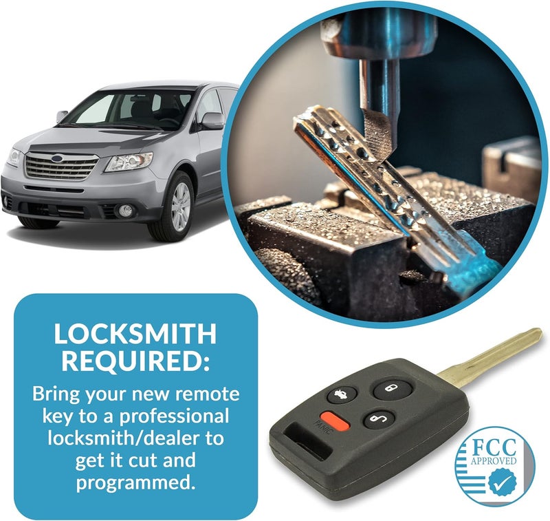 Keyless2Go Replacement 4 Button Remote Key Combo for Subaru CWTWBU745 DA34 4D62 - Image 5
