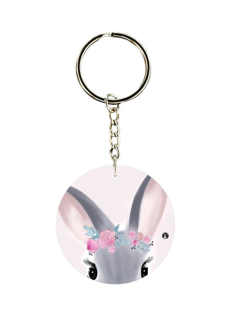 Double Sided Animal Printed Keychain