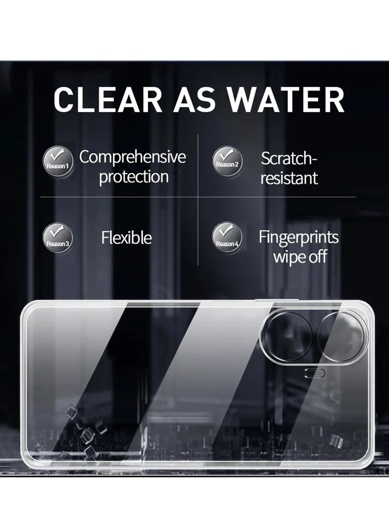 Techie Realme C55 TPU Soft Corner Ultra Slim Clear Case Shockproof Anti Fingerprint Transparent Protective Back Cover - Image 4