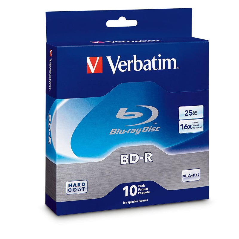 VERBATIM قرص وسائط قابل للتسجيل Blu-ray Verbatim BD-R سعة 25GB سرعة 16X - علبة - 97238، علامة تجارية، 10 حبة - Image 1