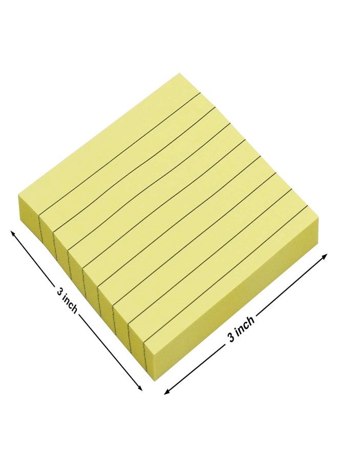 Andoca Lined Sticky Notes, 3x3 Inch, 600 Sheets Self-Stick Notes, Easy to Post for School, Office, Notebook, Pastel Yellow Color, 100 Sheets/Pad - Image 2