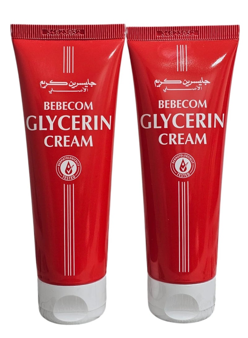 Bebecom  Original Glycerin Cream for Hands, Feet & All Skin Types 75 ml of Two Pieces