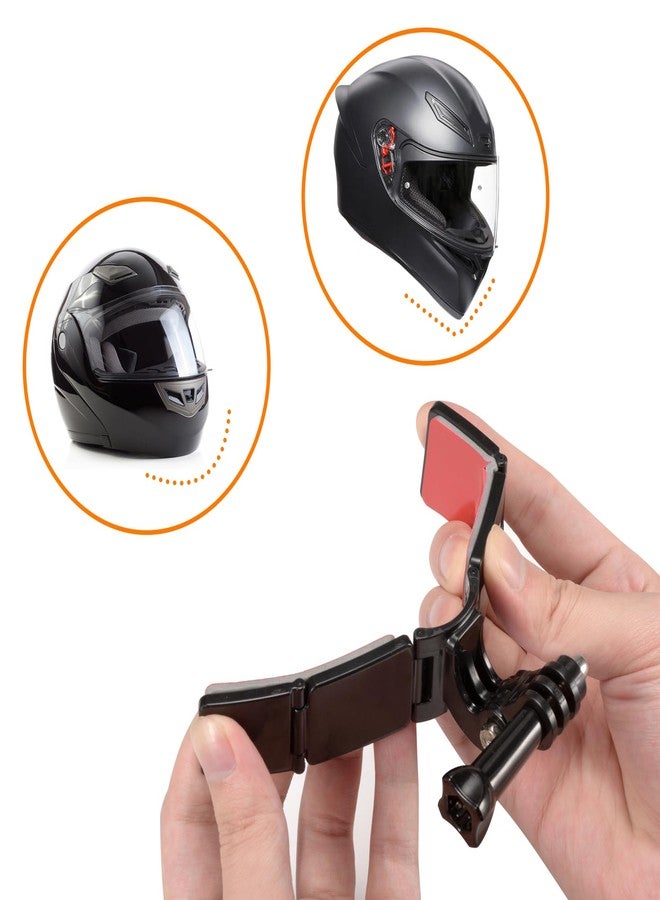 Lupholue Motorcycle Helmet Chin Mount Kits with Adhesive Curved Pads Compatible with GoPro Hero 13, 12, 11, 10, 9, 8, 7, (2018), 6 5, Hero Black, Session, Xiaomi Yi, SJCAM, Campark (Version A) - Image 3