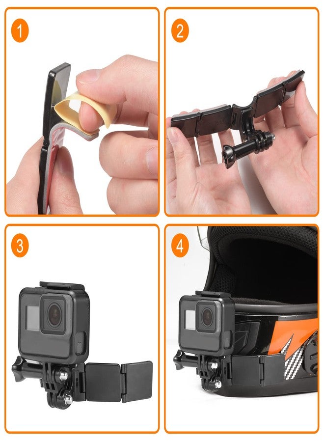 Lupholue Motorcycle Helmet Chin Mount Kits with Adhesive Curved Pads Compatible with GoPro Hero 13, 12, 11, 10, 9, 8, 7, (2018), 6 5, Hero Black, Session, Xiaomi Yi, SJCAM, Campark (Version A) - Image 5