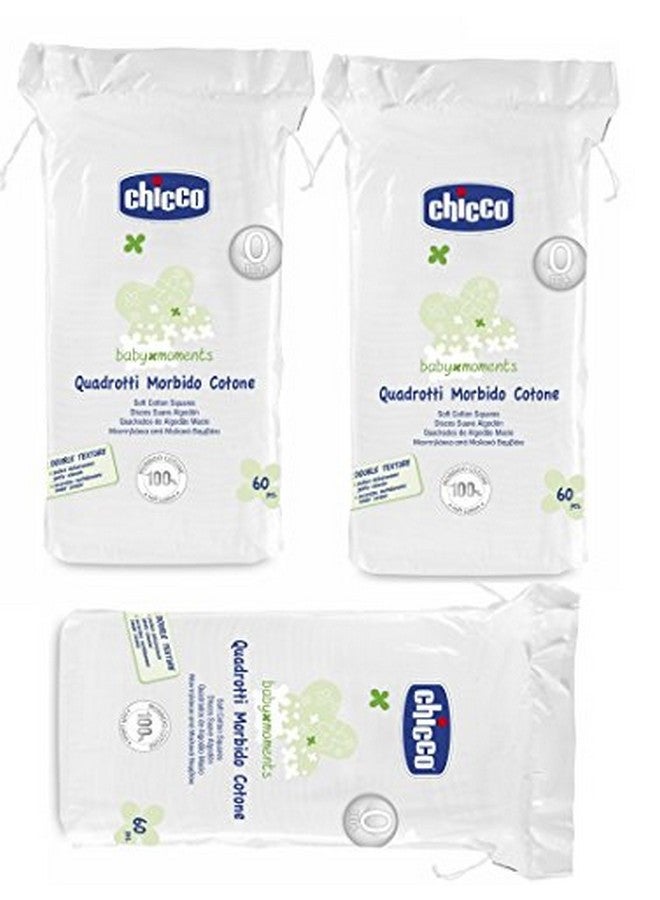 Chicco Baby Moments Cotton Squares Combo Of 60 Pcs (White) - Pack Of 3 - Image 2