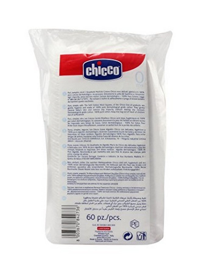 Chicco Baby Moments Cotton Squares Combo Of 60 Pcs (White) - Pack Of 3 - Image 3