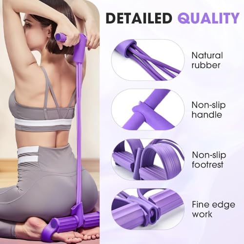 ULTRINA Pull Reducer Training Bands Natural Rubber 4 Tubes Body Trimmer, Pedal Exerciser, Yoga Crossfit Exercise, Arm Exercise, Tummy Full-Body Building Workouts for Men and Women Multicolor. (Pull Reducer) - Image 4