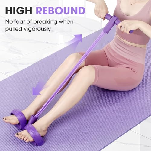 ULTRINA Pull Reducer Training Bands Natural Rubber 4 Tubes Body Trimmer, Pedal Exerciser, Yoga Crossfit Exercise, Arm Exercise, Tummy Full-Body Building Workouts for Men and Women Multicolor. (Pull Reducer) - Image 3