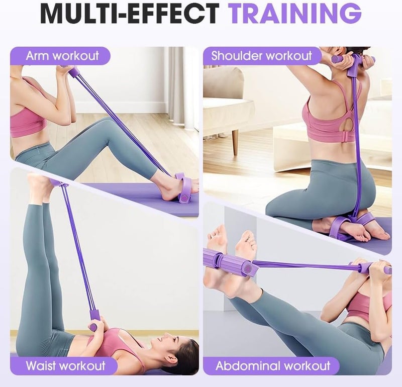 ULTRINA Pull Reducer Training Bands Natural Rubber 4 Tubes Body Trimmer, Pedal Exerciser, Yoga Crossfit Exercise, Arm Exercise, Tummy Full-Body Building Workouts for Men and Women Multicolor. (Pull Reducer) - Image 5