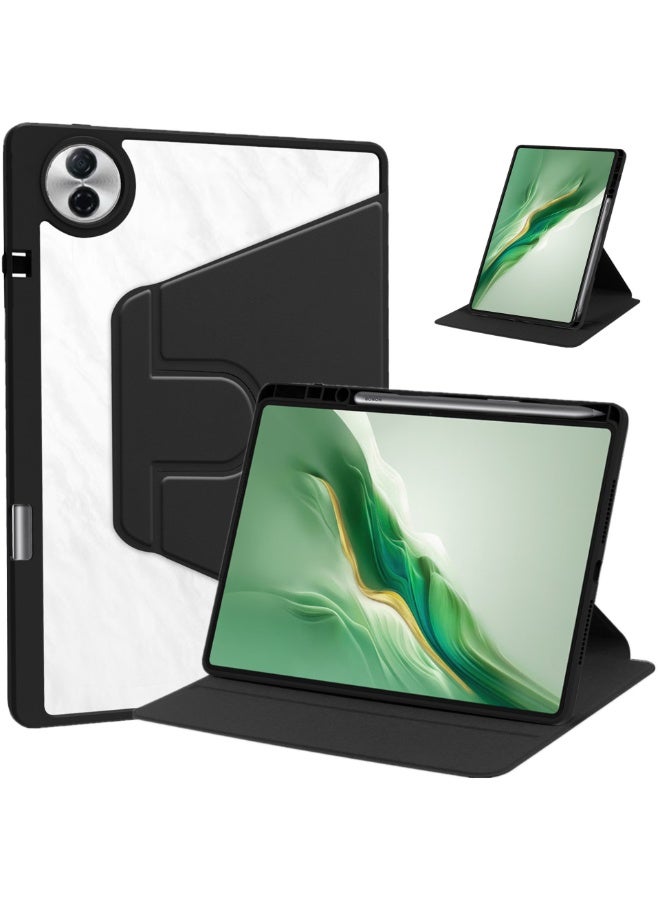 General Huawei Honor  Pad 10 12.1" Swivel Case with Pen Barrel, 360 Degree Swivel Protective StandSmart Tablet, Ultra Thin Hard Shell Folio Cover, Clear Back with Auto Wake/Sleep  - Image 1