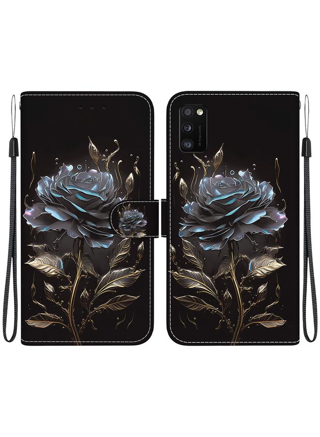 اس-توب جراب هاتف جلدي برسومات ملونة وملمس كريستالي لهاتف Samsung Galaxy A41 - Image 1