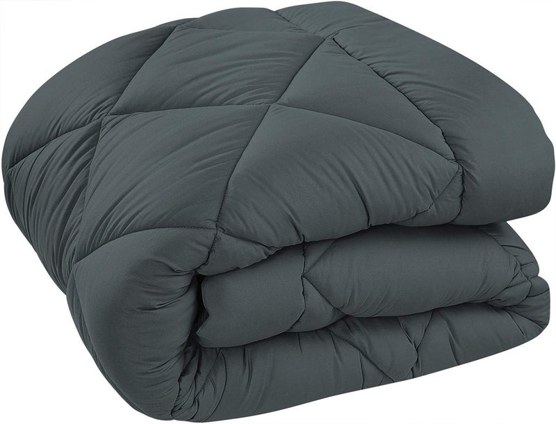 TUNDWAL'S TUNDWALS Microfibre 200 GSM Reversible Solid Double ComforterBlankets for WintersQuiltsDuvets BlackGrey Microfiber - Image 2