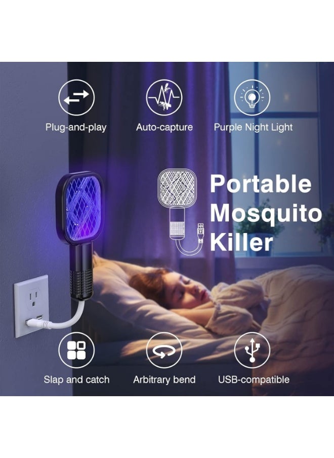 Plan A USB Portable Electric Mosquito Swatter – Fly Swatter with UV Light and Sharp Electric Spark – Efficient Indoor & Outdoor Insect Killer – Multifunctional Summer Mosquito Trap (Oval)  - Image 4