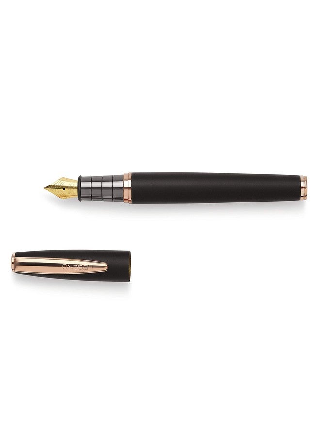 ليجند قلم حبر فاخر من المعدن (النحاس) من ليجند إبيك، أسود وذهبي وردي - طقم من قطعتين، حبر أزرق، حبر سلس التدفق، قلم كتابة كلاسيكي أنيق مناسب للمكتب والأعمال والهدايا الفاخرة - Image 4