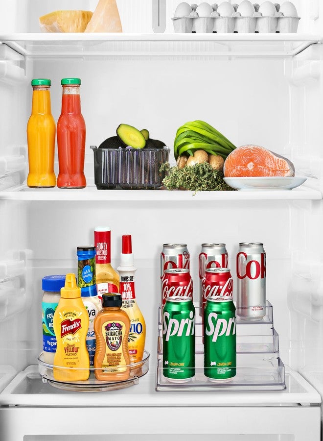 سوربوس طقم منظم توابل سوربوس للمطبخ، منظم توابل ثلاثي الطبقات للخزانة (عبوتان) ورف توابل دوار 9 بوصة، تنظيم التوابل للخزانة، منظم توابل للمطبخ والثلاجة - Image 5