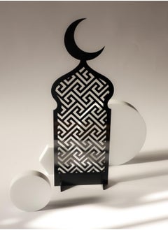 LOWHA Acrylic Decor Stand in Ramadan Crescent Shape with Islamic Pattern  - Image 3