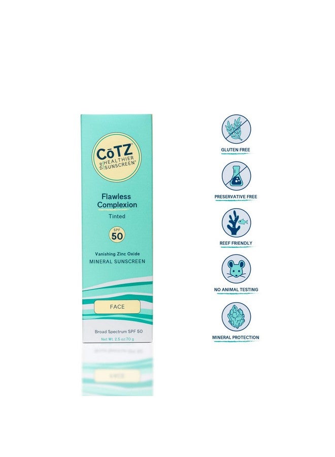 CoTZ CōTZ | Flawless Complexion | Lightly Tinted | Facial Mineral Sunscreen Broad Spectrum SPF 50; 2.5 oz / 70 g - Image 2