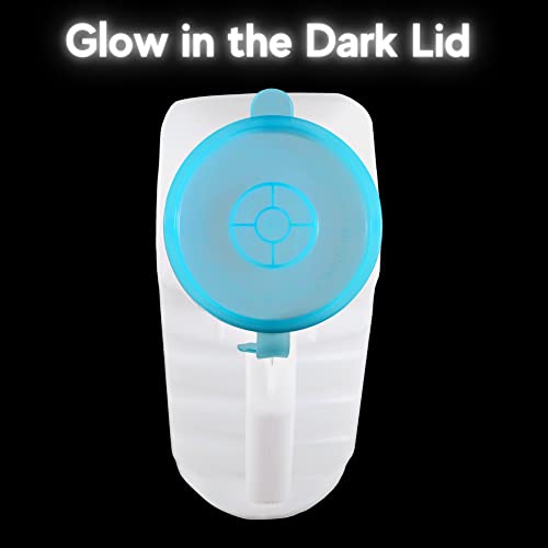 Vakly Male Urinal with Glow in The Dark Cover [32oz Pack of 2] Portable Pee Bottles for Men Used for Hospitals, Incontinence, Emergency and Travel (2) - Image 4