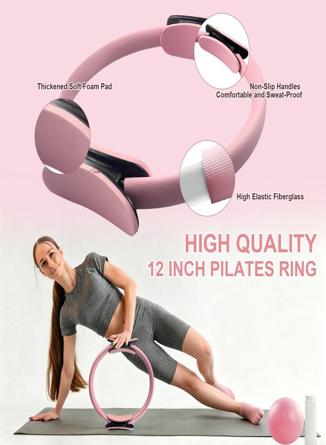 KANGFITER Pilates Equipment Kit for Home Workout, Pilates Ring and Ball Set with Adjustable Ankle Wrist Weights, Resistance Bands, Tape Measure, Bag, Pilates Essentials Accessories for Women Yoga - Image 2