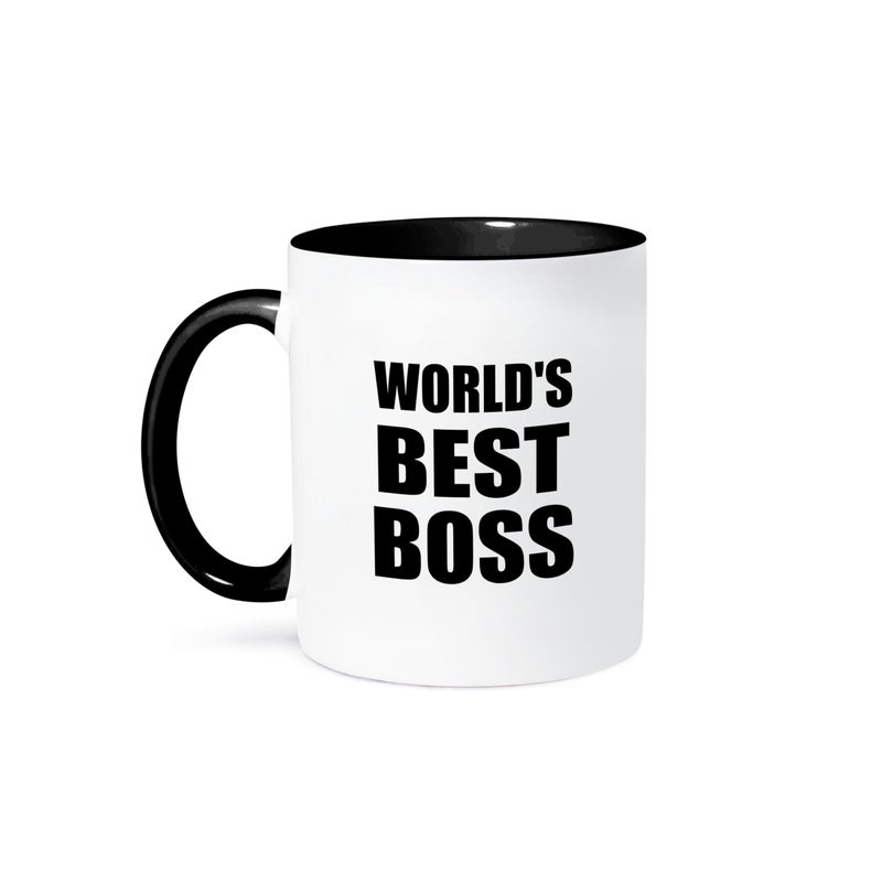 3dRose Worlds Best Boss In Black Great Text Design For The Greatest Boss Mug 11 oz Black
