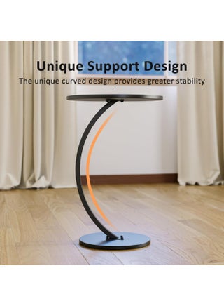 Nordic Style Round Side Table, Small Sofa Side Table for Living Room, Bedroom, Study Room and Office, Modern End Table for Small Spaces, Black - view 4