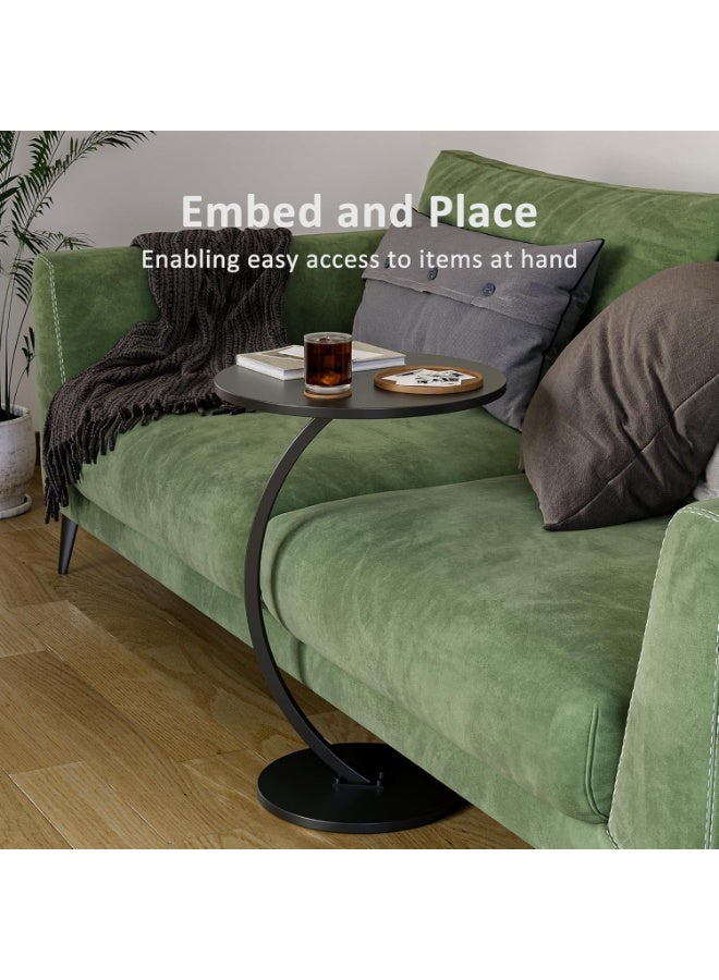 XiuWoo Nordic Style Simple C Shaped Coffee Table Sofa Side Round Table End Table For Home Living Room Bedroom Study Room Office - Image 5