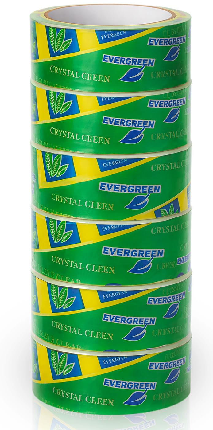 Evergreen - Tape, Model - Crystal Green, Sellotape Wide Clear, Set Of 6 PCS, 300 Yard - Image 5
