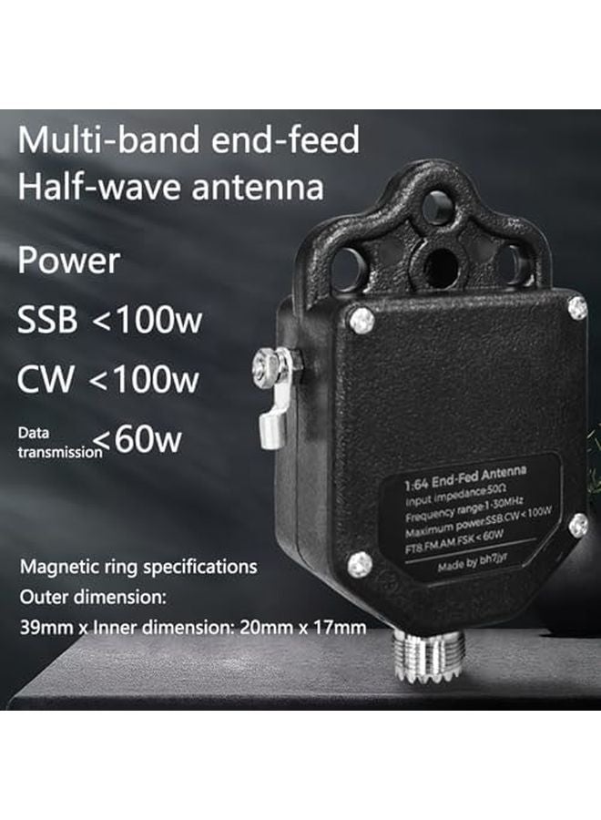 Compact End Fed Antenna 1 30MHz with 1 64 Balun 100W SSB 60W FT8 Portable Outdoor - Image 5