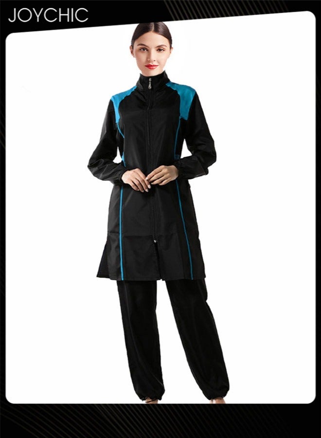 Joychic Summer Plus Size Modest Swimsuits for Women with Hijab Full Coverage Print Zipper Burkini Muslim Quick-drying Swimwear  - Image 1