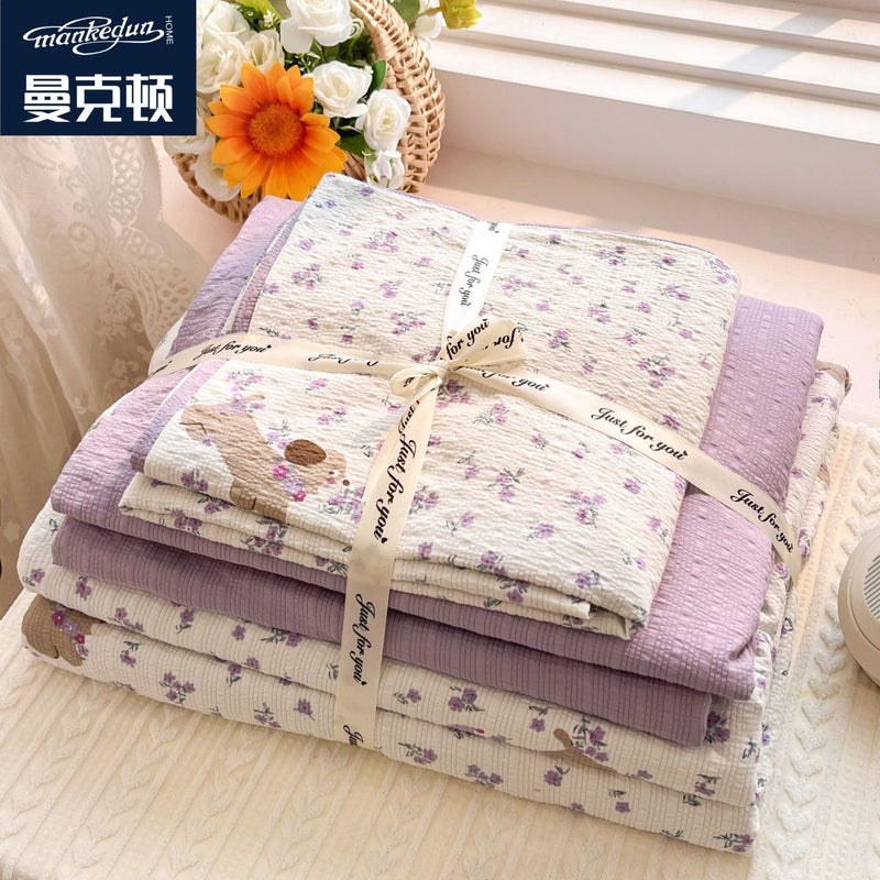 A-level ultra soft double-layer down duvet cover bed sheet set - four piece set bed sheet duvet cover pillow cover - Image 5