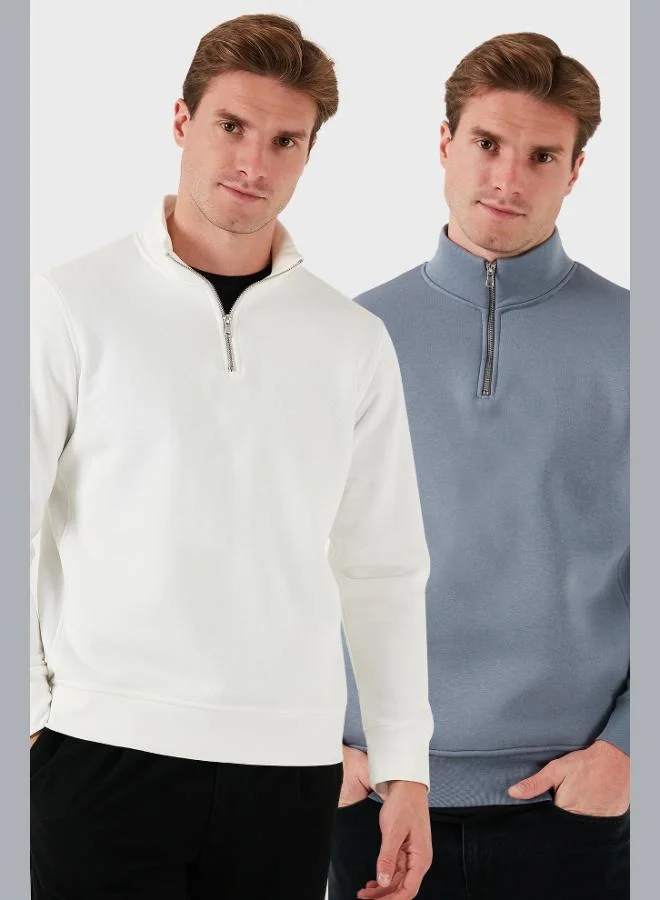 بوراتي بلوزات رجالي قطنية بياقة واقفة عبوة من قطعتين