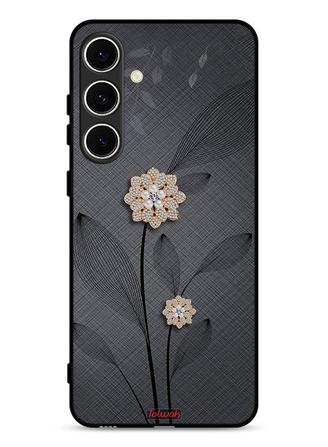 Tolwak غطاء حماية لهاتف سامسونج جالاكسي A36 5G مزين بفن الأزهار الماسية - Image 1