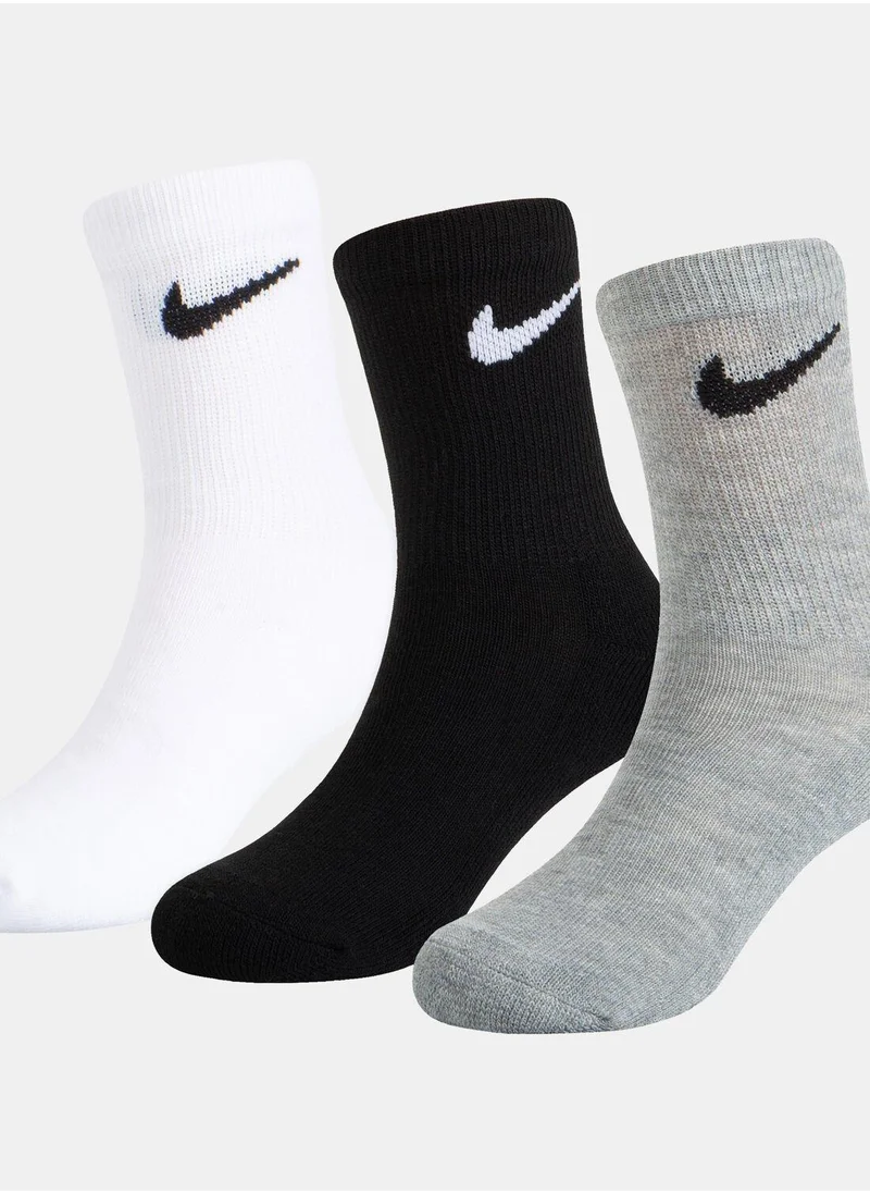 Nike Kids' Basic Pack Crew Socks (3 Pack)