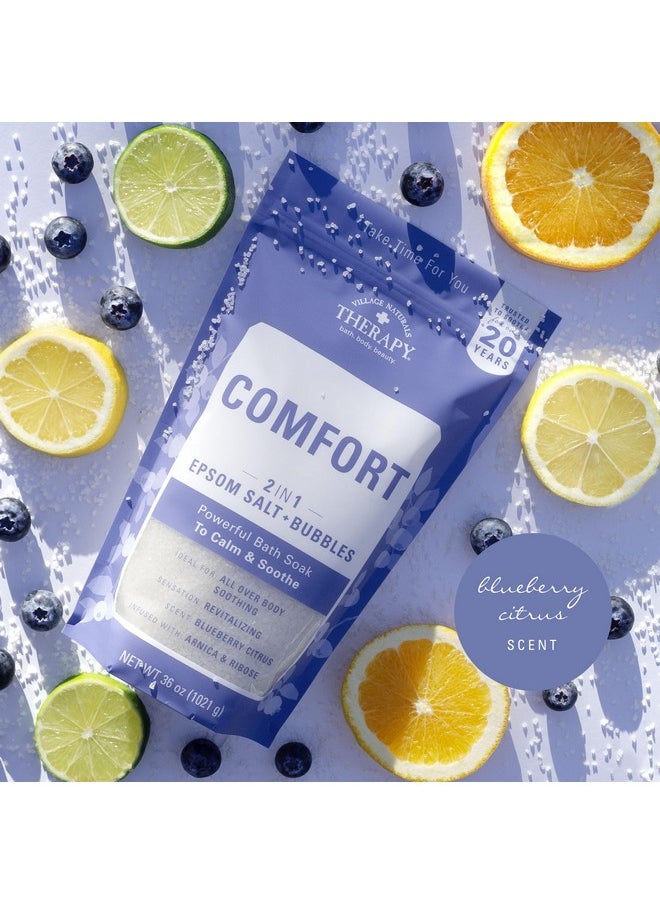 Village Naturals Therapy Village Naturals Therapy Comfort Foaming Bath Soak, Blueberry Citrus Scent, 36 oz, Pack of 2  - Image 3