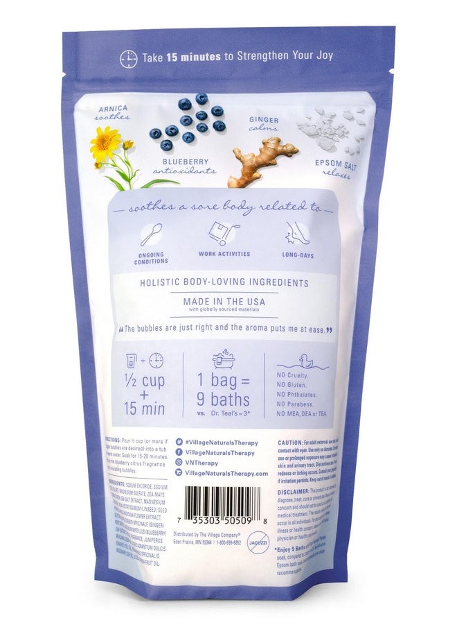 Village Naturals Therapy Village Naturals Therapy Comfort Foaming Bath Soak, Blueberry Citrus Scent, 36 oz, Pack of 2  - Image 2