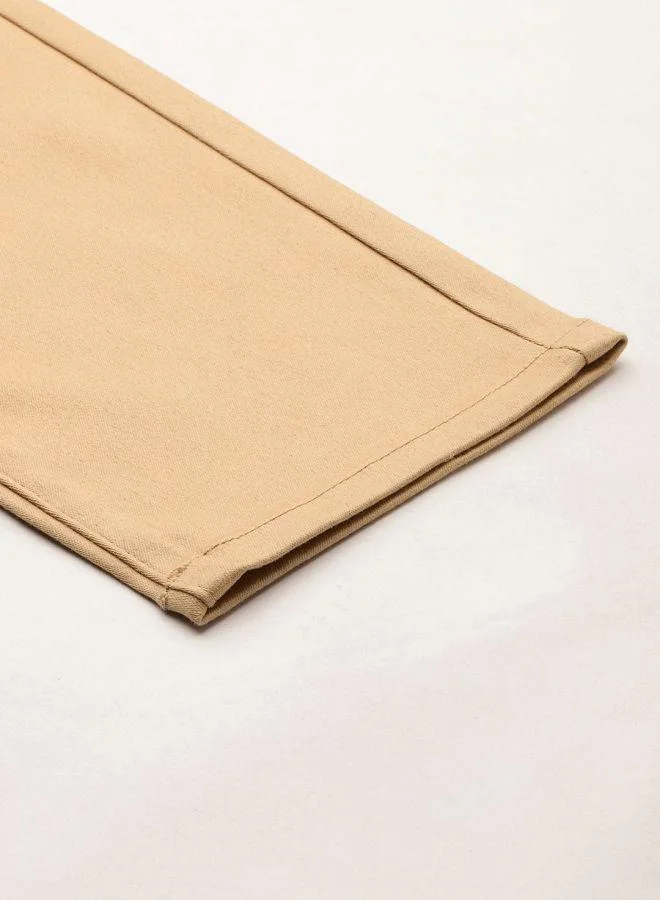 The Indian Garage Co  Men Slim Fit Solid Mid-Rise Stretchable Chinos for Men | Best Price UAE
