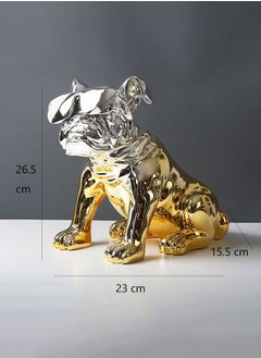 Merry Moments Home Decor Sculptures Collectible Figurines Stand Artwork Modern Graffiti Art for Home Decor Living Room Bedroom Office Retail Decoration Gift Bulldog Statue Resin L23xH26.5xW15.5 cm  - Image 2