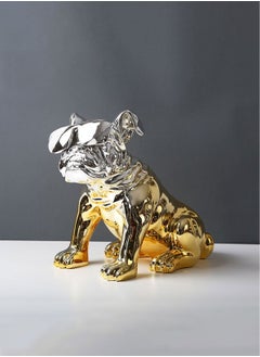 Merry Moments Home Decor Sculptures Collectible Figurines Stand Artwork Modern Graffiti Art for Home Decor Living Room Bedroom Office Retail Decoration Gift Bulldog Statue Resin L23xH26.5xW15.5 cm  - Image 1