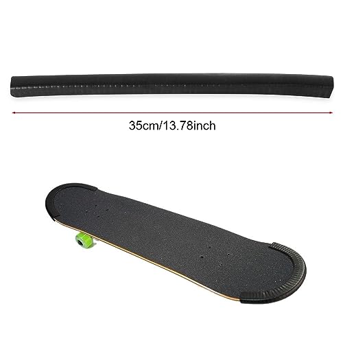 SquEqu 4 Pack Skateboard Deck Guards Protector Heavy Duty Shock Absorbing Rubber Bumper Sleeve Strip Nose/Tail Edge Protective Guard for Complete Skateboards Maple Decks Cruiser Longboard - Image 2