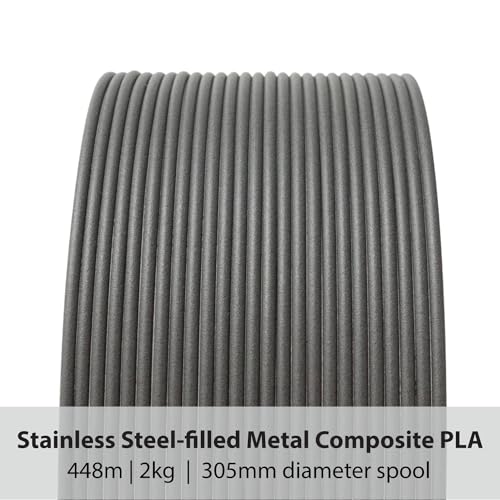 Proto-Pasta Protopasta Stainless Steel Filled PLA 3D Printer Filament | ProtoPlant Metal-Filled PLA Plastic Printer Filament with 60% Steel | Polish & Patina Friendly Metal Composite Filament | 2kg Metallic Spool - Image 2