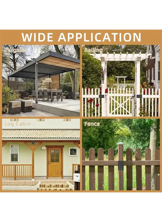 Black Heavy Duty Iron Gazebo Bracket Kit With Screws 10 16cm Wooden Post Connector - Image 5