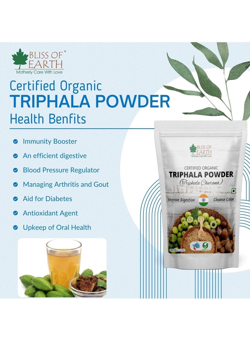 BLISS OF EARTH Organic Triphala Powder Pure Ayurvedic Herbal Blend Help for Detox & Digestion Support Boost Immunity 200gm - Image 3