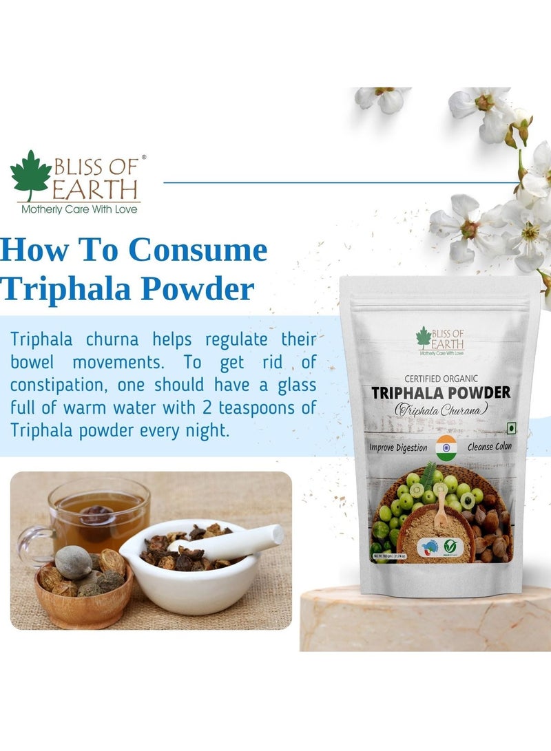 BLISS OF EARTH Organic Triphala Powder Pure Ayurvedic Herbal Blend Help for Detox & Digestion Support Boost Immunity 200gm - Image 4