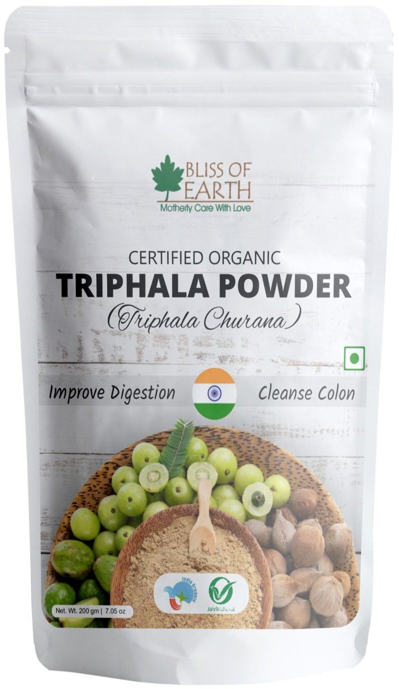 Bliss of Earth Triphala Powder 200g | Ayurvedic Herbal Blend (Amla, Haritaki, Bibhitaki) | Digestive Support & Gut Health | Natural Antioxidant & High Fiber Supplement | Vegan, Additive-Free Wellness Powder - Image 1