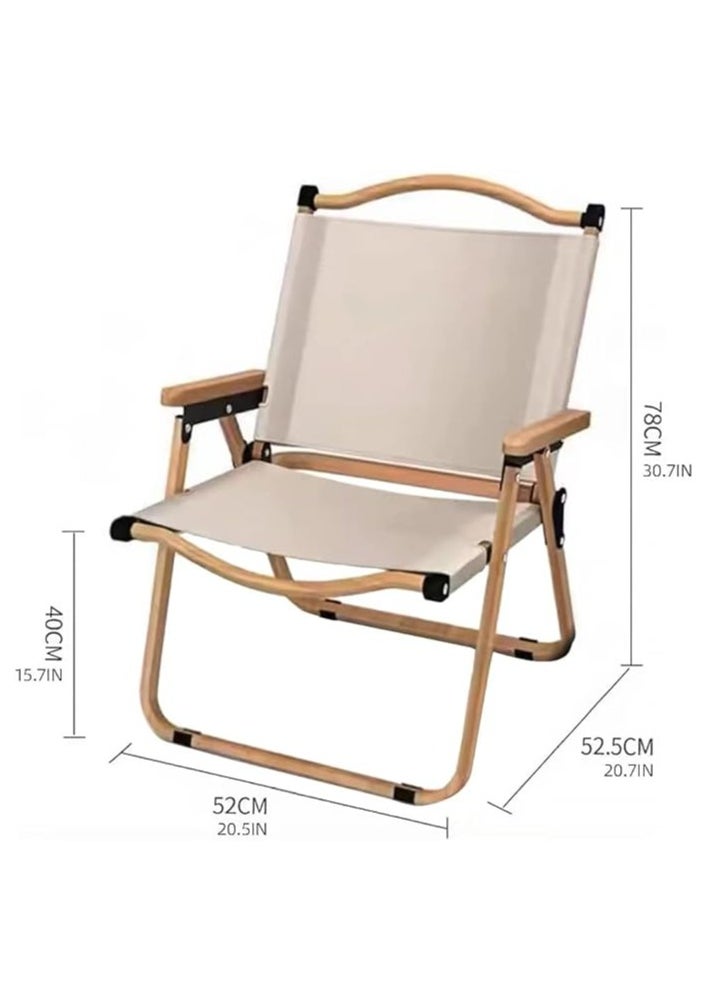 Generic - Portable Folding Chair, Large Outdoor Camping Chair, Lightweight Foldable Packing Beach Chair, for Camping Hiking Garden Travel Beach Picnic BBQ Outdoor (Beige Large 2Pcs) - Image 1
