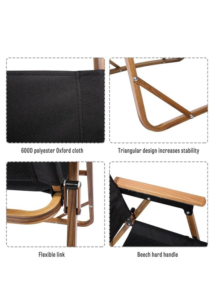 Generic - Portable Folding Chair, Large Outdoor Camping Chair, Lightweight Foldable Packing Beach Chair, for Camping Hiking Garden Travel Beach Picnic BBQ Outdoor (Beige Large 2Pcs) - Image 1