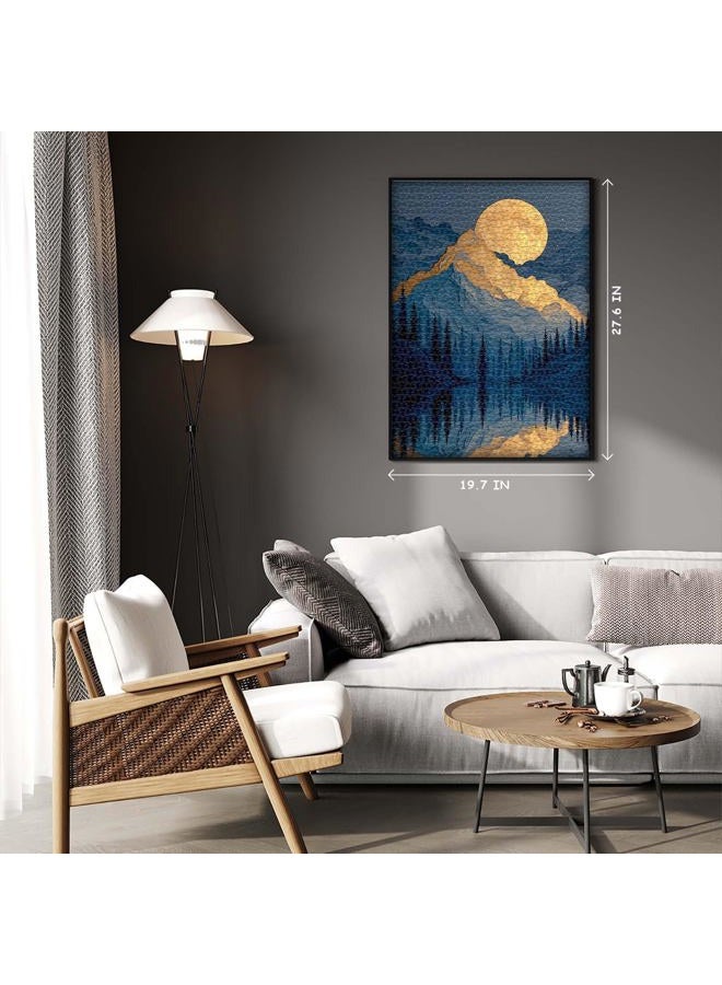 PICKFORU Mountain Puzzles for Adults 1000 Piece, Nature Puzzle Features Forest Tree Moon Grand Canyon, Landscape Scenic Paper Cut Art Challenge Jigsaw Puzzle - Image 3