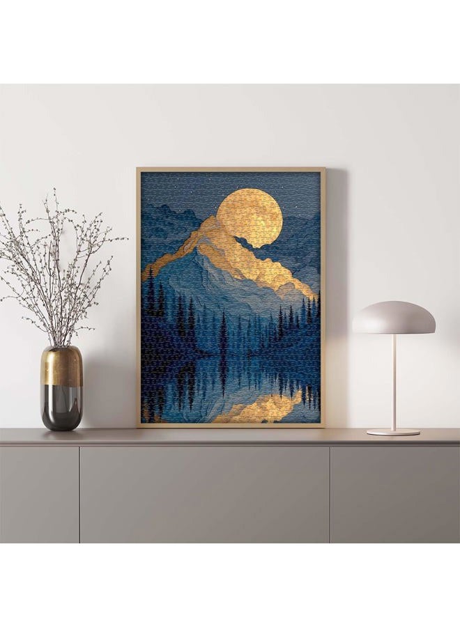 PICKFORU Mountain Puzzles for Adults 1000 Piece, Nature Puzzle Features Forest Tree Moon Grand Canyon, Landscape Scenic Paper Cut Art Challenge Jigsaw Puzzle - Image 5